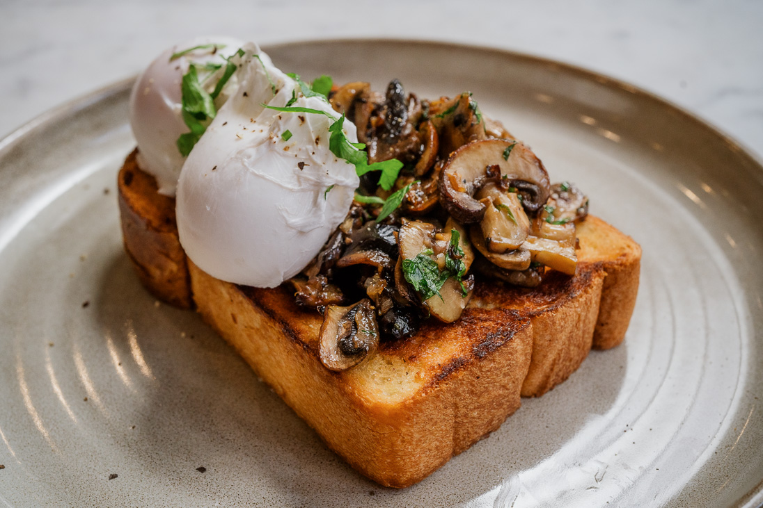 Breakfast on toast at The Ginger Pig